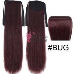 Extensie de par coada dreapta cu snur si pini 55 cm cod MW1006BUG Visiniu Inchis